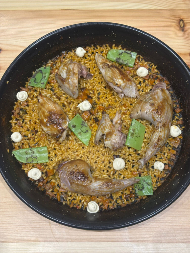 Arrozde setas y perdiz con alioli de escabeche